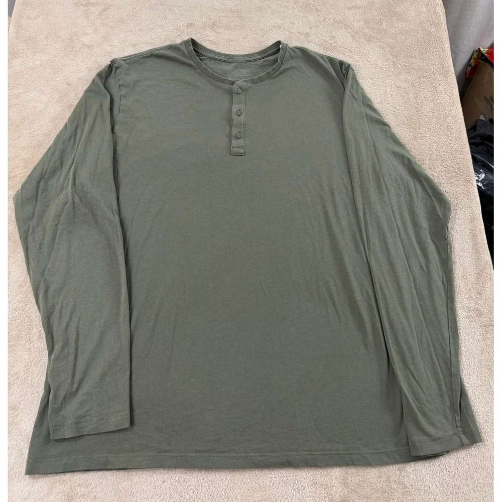 Patagonia Daily Henley Shirt Men Size‎ XL Green Long Sleeve Lightweight EUC